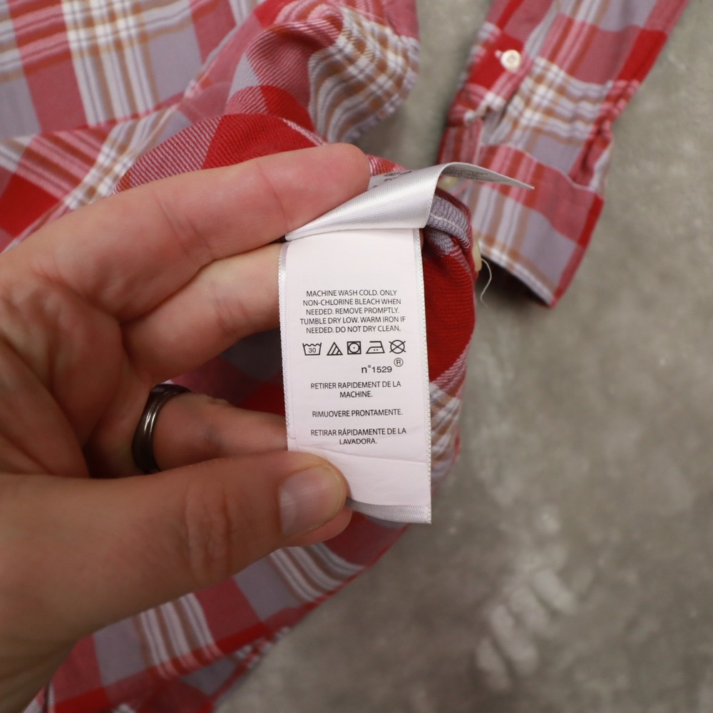 Ralph Lauren Light Red‎ Plaid Long Sleeve Button Up Shirt size Large - Picture 8 of 9